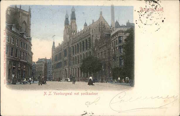 Amsterdam. N.Z.Voorburgwal met postkantoor.