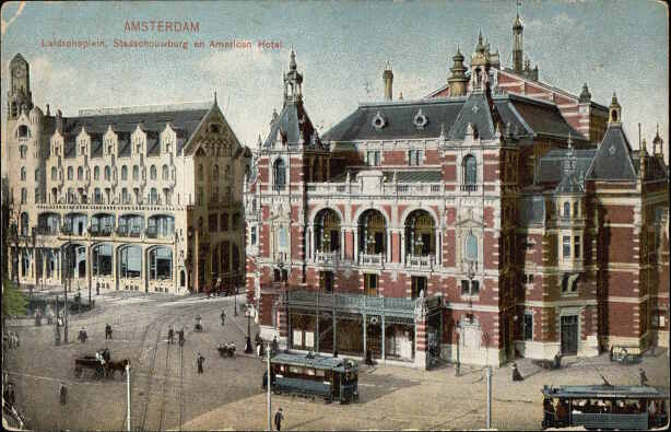Amsterdam, Leidscheplein, Stadsschouwburg en American Hotel