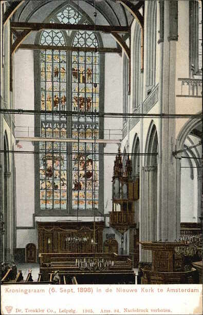 Kroningsraam (6 sept. 1898) in de Nieuwe Kerk te Amsterdam