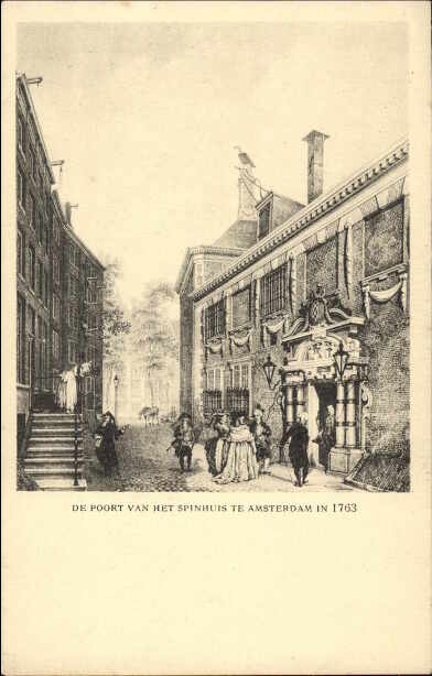 De poort van het SPINHUIS te Amsterdam in 1763