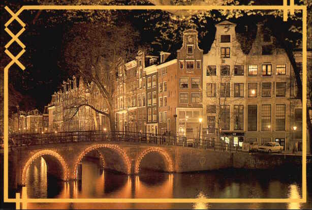Herengracht/Leidsegracht, Amsterdam toont ook des avonds de schoonheid van zijn grachten