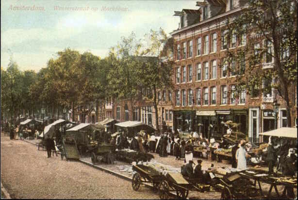 Amsterdam, Westerstraat  op marktdag